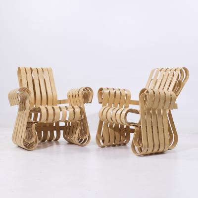 Frank Gehry Frank Gehry for Knoll Mid Century Power Play Chairs Pair