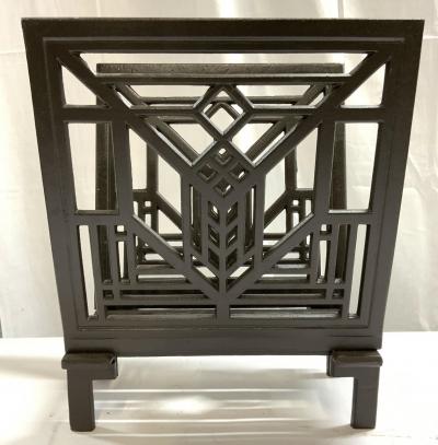 Frank Lloyd Wright FRANK LLOYD WRIGHT STYLE PATINATED METAL MAGAZINE RACK