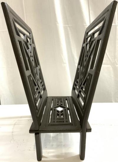 Frank Lloyd Wright FRANK LLOYD WRIGHT STYLE PATINATED METAL MAGAZINE RACK