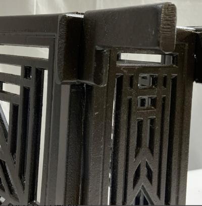 Frank Lloyd Wright FRANK LLOYD WRIGHT STYLE PATINATED METAL MAGAZINE RACK