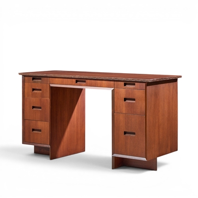 Frank Lloyd Wright Frank Lloyd Wright Taliesin Mid Century Mahogany Desk