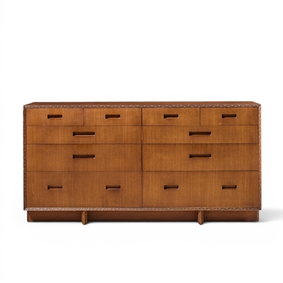 Frank Lloyd Wright Frank Lloyd Wright for Henredon Taliesin 10 Drawer Mahogany Lowboy Dresser