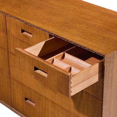 Frank Lloyd Wright Frank Lloyd Wright for Henredon Taliesin 10 Drawer Mahogany Lowboy Dresser