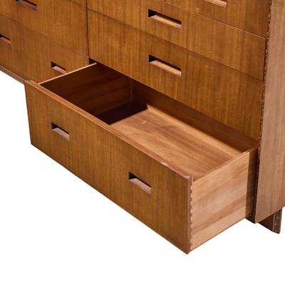 Frank Lloyd Wright Frank Lloyd Wright for Henredon Taliesin 10 Drawer Mahogany Lowboy Dresser