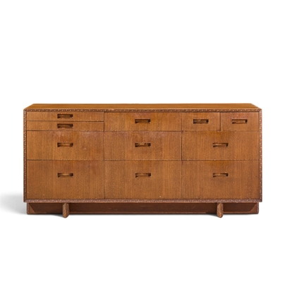 Frank Lloyd Wright Frank Lloyd Wright for Henredon Taliesin 11 Drawer Mahogany Lowboy Dresser