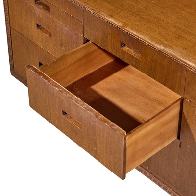 Frank Lloyd Wright Frank Lloyd Wright for Henredon Taliesin 11 Drawer Mahogany Lowboy Dresser