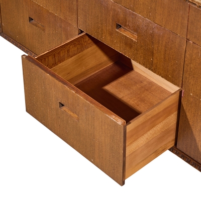 Frank Lloyd Wright Frank Lloyd Wright for Henredon Taliesin 11 Drawer Mahogany Lowboy Dresser