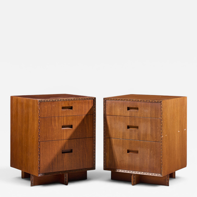 Frank Lloyd Wright Frank Lloyd Wright for Henredon Taliesin Mid Century Mahogany Nightstands Pair