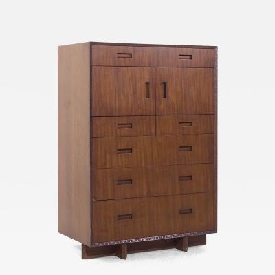 Frank Lloyd Wright Frank Lloyd Wright for Heritage Henredon Taliesin MCM Mahogany Highboy Dresser