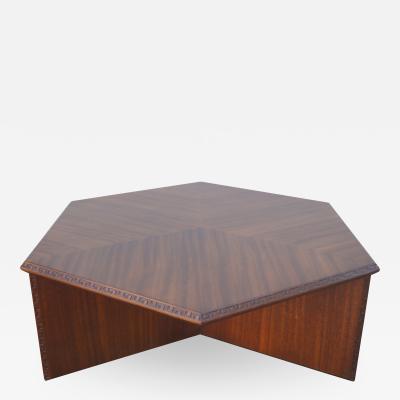 Frank Lloyd Wright Hexagonal Taliesin Coffee Table by Frank Lloyd Wright for Heritage Henredon