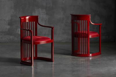 Frank Lloyd Wright Japanese Dining Set in the Style of Frank Lloyd Wright Belgium 1940s