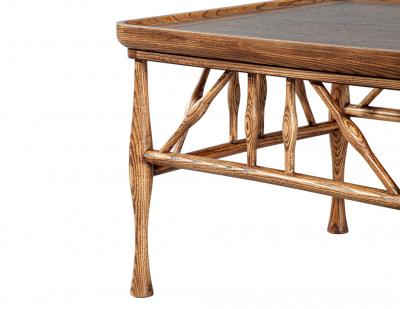 Frank Lloyd Wright Pair of Solid Wood Walnut and Oak End Table in Frank Lloyd Wright Style