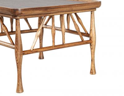 Frank Lloyd Wright Pair of Solid Wood Walnut and Oak End Table in Frank Lloyd Wright Style