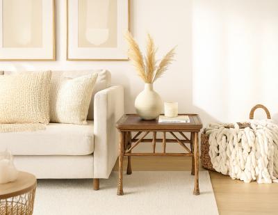 Frank Lloyd Wright Pair of Solid Wood Walnut and Oak End Table in Frank Lloyd Wright Style