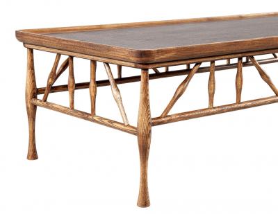 Frank Lloyd Wright Solid Wood Walnut and Oak Coffee Table in Frank Lloyd Wright Style