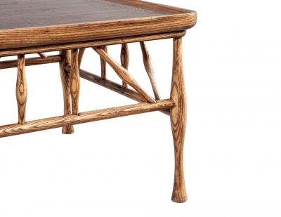 Frank Lloyd Wright Solid Wood Walnut and Oak Coffee Table in Frank Lloyd Wright Style