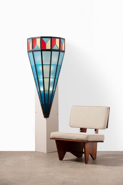 Frank Lloyd Wright Stain glass Sconce by Frank Lloyd Wright