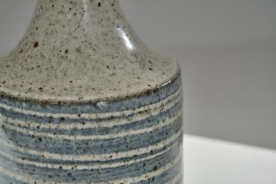 Frank Milo Tromborg White and Blue Glazed Stoneware Table Lamp by Frank Milo Tromborg Denmark 1970s