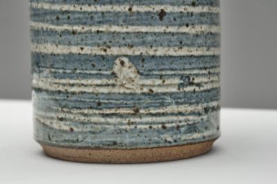 Frank Milo Tromborg White and Blue Glazed Stoneware Table Lamp by Frank Milo Tromborg Denmark 1970s