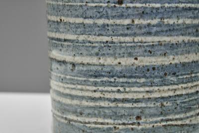 Frank Milo Tromborg White and Blue Glazed Stoneware Table Lamp by Frank Milo Tromborg Denmark 1970s