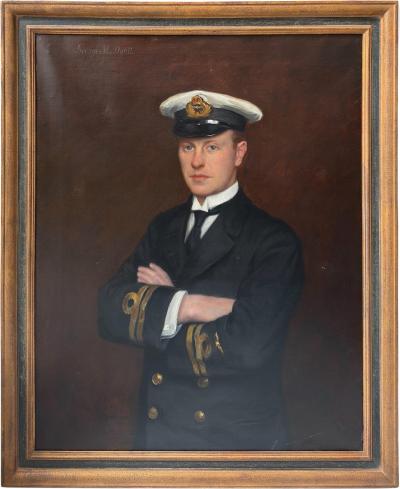 Frank Moss Bennett Oil Painting of Wwi Us Navy Officer George M Dyott by Frank Moss Bennett