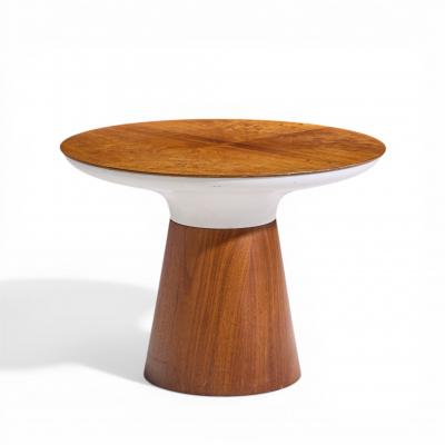 Frank Rohloff Frank Rohloff for Brown Saltman Mid Century Tulip Walnut Pedestal Side Table