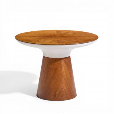 Frank Rohloff Frank Rohloff for Brown Saltman Mid Century Tulip Walnut Pedestal Side Table