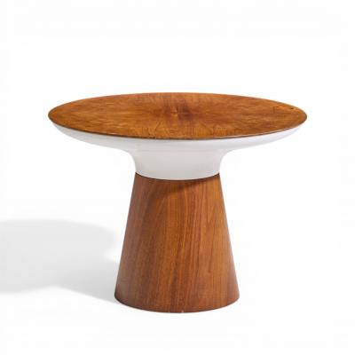 Frank Rohloff Frank Rohloff for Brown Saltman Mid Century Tulip Walnut Pedestal Side Table