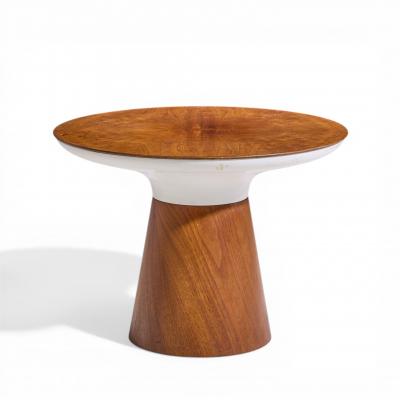 Frank Rohloff Frank Rohloff for Brown Saltman Mid Century Tulip Walnut Pedestal Side Table
