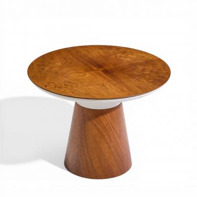 Frank Rohloff Frank Rohloff for Brown Saltman Mid Century Tulip Walnut Pedestal Side Table