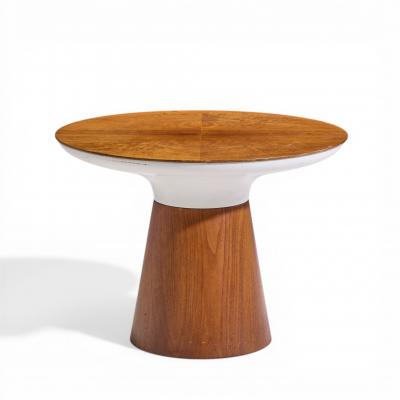 Frank Rohloff Frank Rohloff for Brown Saltman Mid Century Tulip Walnut Pedestal Side Table