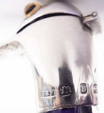 Frank Shepherd English Victorian Sterling Silver Glass Novelty Duck Decanter 1895
