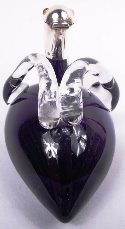 Frank Shepherd English Victorian Sterling Silver Glass Novelty Duck Decanter 1895