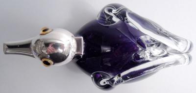 Frank Shepherd English Victorian Sterling Silver Glass Novelty Duck Decanter 1895