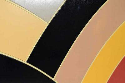 Frank Stella Inspired Large Painting on Board