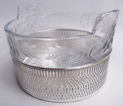 Frank Whiting American Edwardian Classical Sterling Silver Glass Ice Bucket