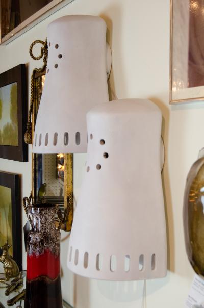 Frank Willett Substantial Ceramic Outdoor Sconces