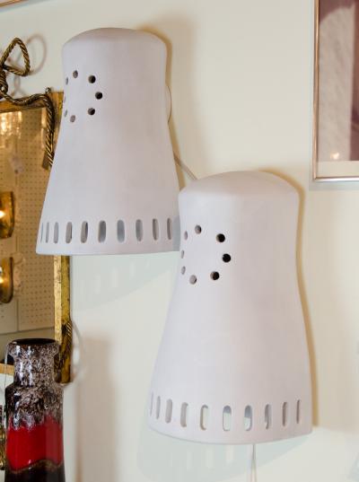 Frank Willett Substantial Ceramic Outdoor Sconces