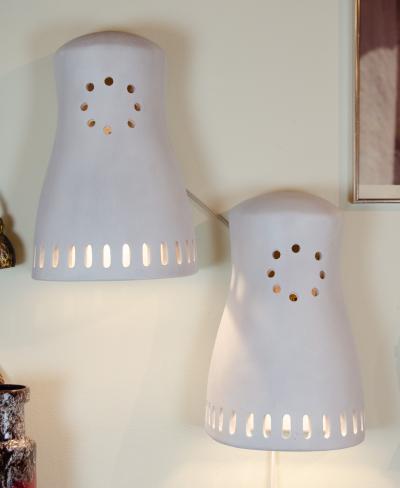 Frank Willett Substantial Ceramic Outdoor Sconces