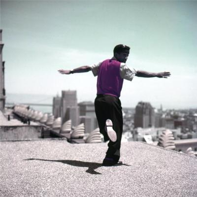 Frank Worth Sammy Davis Jr with City Skyline