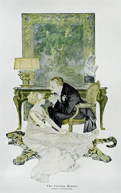 Frank Xavier Leyendecker Art Nouveau Print The fortune Hunter by Frank Leyendecker