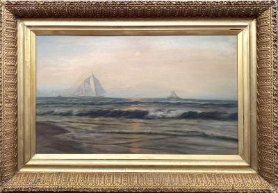 Franklin Dullin Briscoe Sailboats off the Coast 
