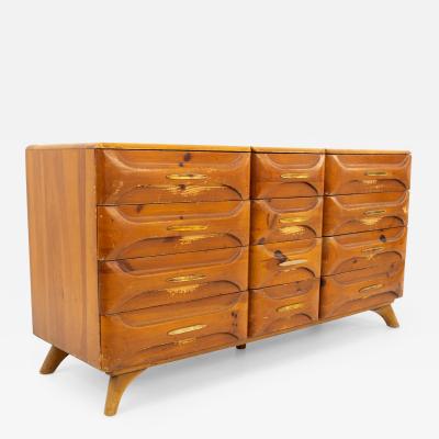 Franklin Shockey Franklin Shockey Mid Century Pine 12 Drawer Lowboy Dresser