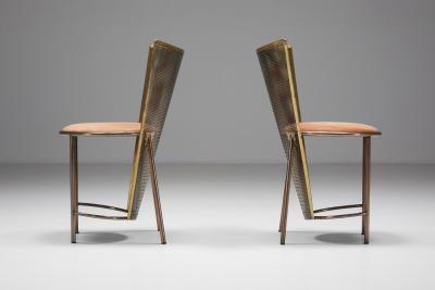 Frans van Praet Post modern Frans Van Praet Expo 92 Brass Chairs 1992