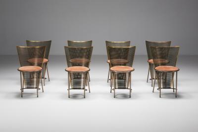 Frans van Praet Post modern Frans Van Praet Expo 92 Brass Chairs 1992