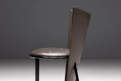 Frans van Praet Sevilla Chairs by Frans Van Praet in Grey Leather Belgium 1990s