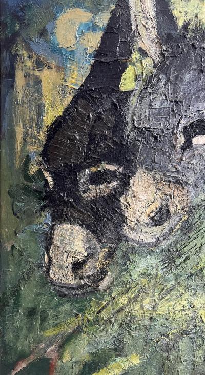 Franz Elsner Painting of Two Donkeys or Burros by Franz Elsner Austria 1960