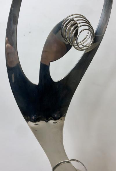 Franz Hagenauer Franz Hagenauer Modernist Nickel Plated Brass Sculpture of Dancer 1986 Austria