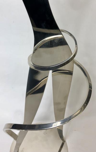 Franz Hagenauer Franz Hagenauer Modernist Nickel Plated Brass Sculpture of Dancer 1986 Austria