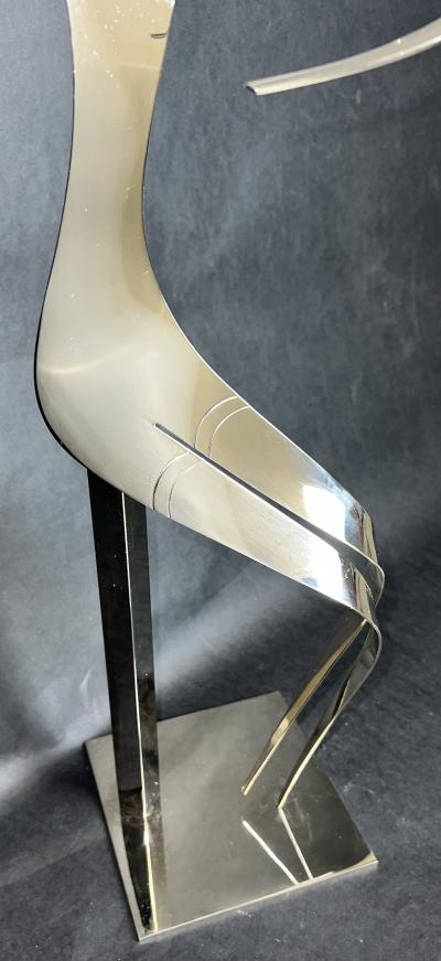 Franz Hagenauer Franz Hagenauer Modernist Nickel Plated Brass Sculpture of Dancer 1986 Austria